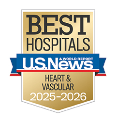 2025 best hospital badge with BJH Best Hospital Speciality Heart & Vascular
